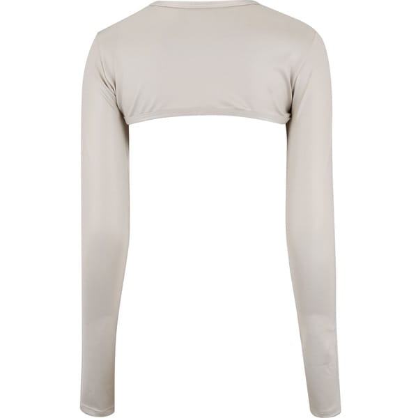 Vista 2 Blusa Cropped Feminina FitDAnce Cirre Fit Dance BEGE