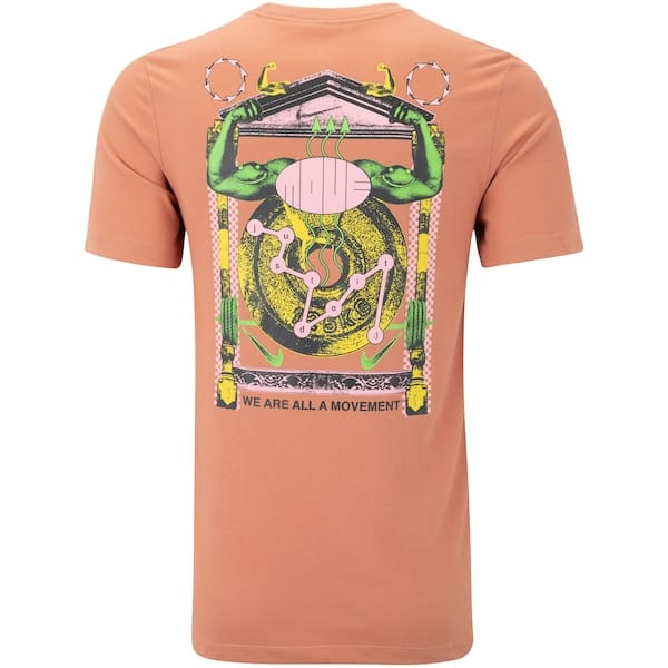 Vista 2 Camiseta Masculina Nike Manga Curta Dri-fit Tee Oly INS Nike MARROM CLARO