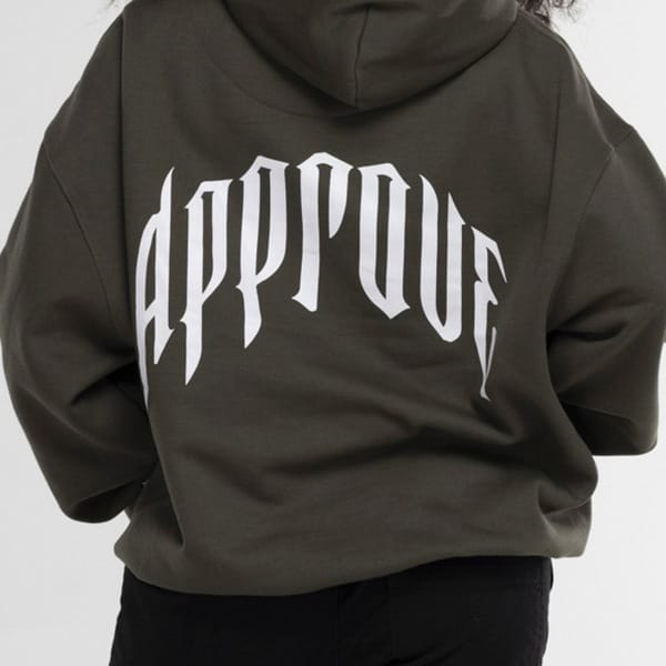 Vista 2 Blusa de Moletom Approve com Capuz Over Beyond Approve VERDE ESCURO