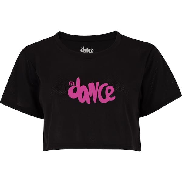 Blusa Cropped Feminina Fit Dance Manga Curta