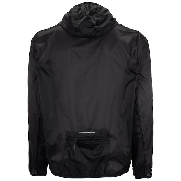 Vista 2 Jaqueta Masculina ASICS com Capuz Ultraleve Packable Repelente à Água ASICS PRETO