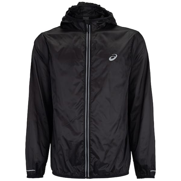 Vista principal Jaqueta Masculina ASICS com Capuz Ultraleve Packable Repelente à Água ASICS PRETO