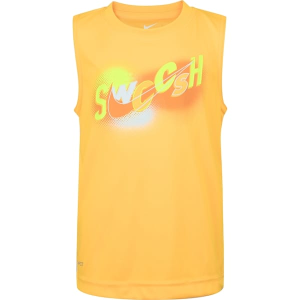 Vista 2 Conjunto Infantil Nike Dri-Fit Regata + Bermuda Hazy Rays Nike LARANJA