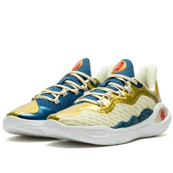 Vista 2 Tênis Under Armour Curry 11 Champion Masculino Under Armour AMARELO CLA/BRANCO