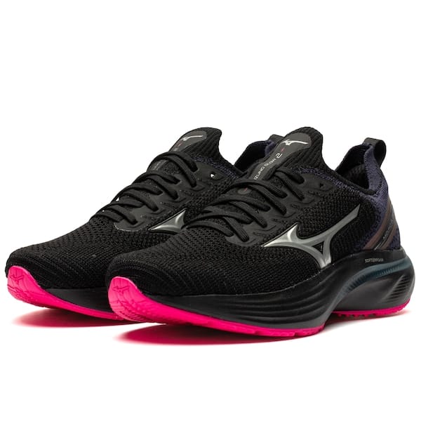 Vista 2 Tênis Mizuno Glow 2 Feminino Mizuno PRETO/ROSA