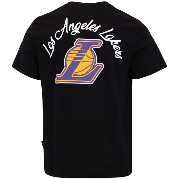 Vista 2 Camiseta do Los Angeles Lakers NBA Juvenil Manga Curta Score NBA PRETO