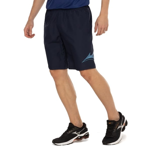 Vista principal Bermuda Masculina Mizuno Run Bird Mizuno AZUL ESC/AZUL