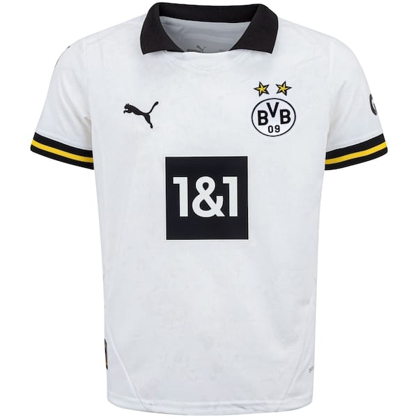 Vista principal Camisa Polo do Borussia Dortmund III 24/25 Puma Infantil Torcedor Puma BRANCO