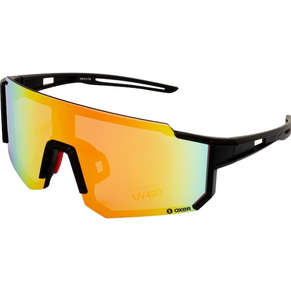 Óculos de Sol Oxer Esportivo Haste Vazada Lentes Espelhada Narigueira Ajustável Armação Flutuante