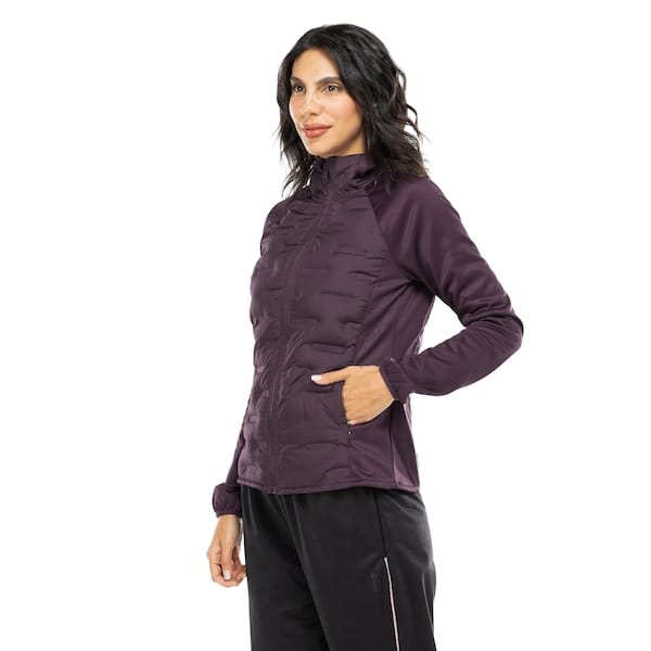 Vista principal Jaqueta Feminina Puffer Bolso Seguro Oxer ROXO ESCURO
