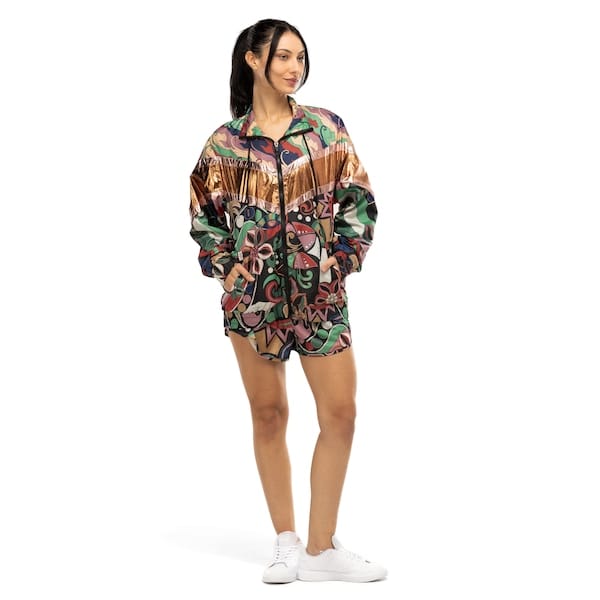 Vista principal Jaqueta Farm Nylon Floresta Cor com Forro Feminina FARM PRETO/VERDE