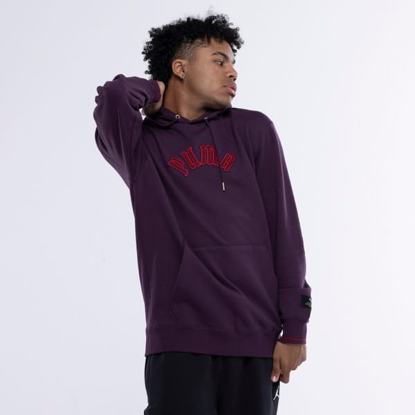 Vista 2 Blusão Puma com Capuz Classics Play Paris Hoodie Puma ROXO