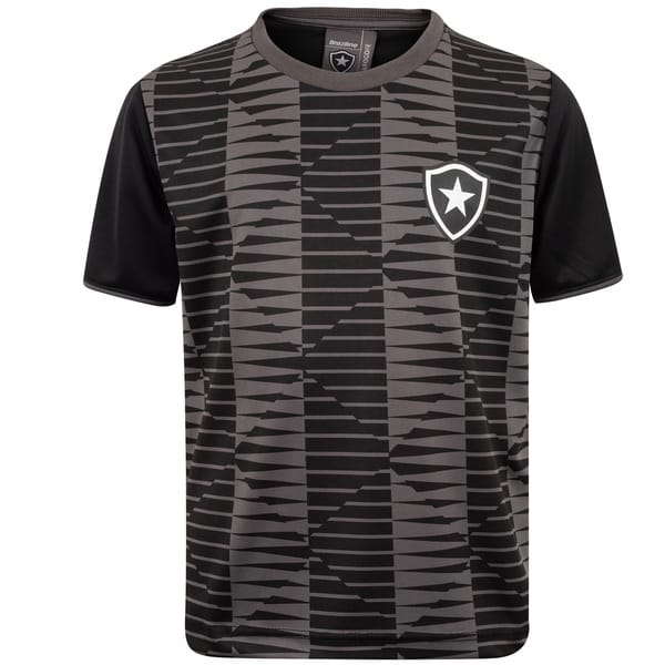 Vista 2 Kit de Uniforme do Botafogo Infantil Braziline Mini Craque Camiseta + Calção braziline PRETO