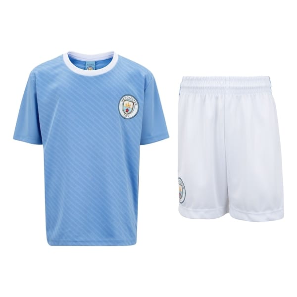 Vista principal Kit de Uniforme do Manchester City Braziline Infantil Mini Craque Camiseta + Calção braziline BRANCO