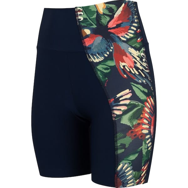 Vista principal Bermuda Biker Feminina Farm Voo ássaros Cós Médio Média Compressão FARM AZUL ESC/ROSA
