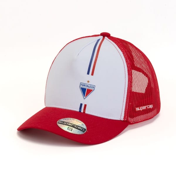Vista principal Boné do Fortaleza Aba Curva Supercap Trucker Strapback Adulto Super Cap VERMELHO/BRANCO