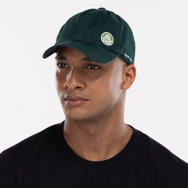 Vista 2 Boné Aba Curva do Palmeiras Supercap Tinturado com Aplicação Snapback Adulto Super Cap VERDE ESCURO