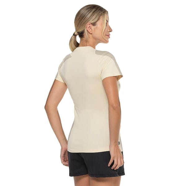 Vista 2 Camiseta New Balance Manga Curta Essentials Feminina New Balance BRANCO/BEGE