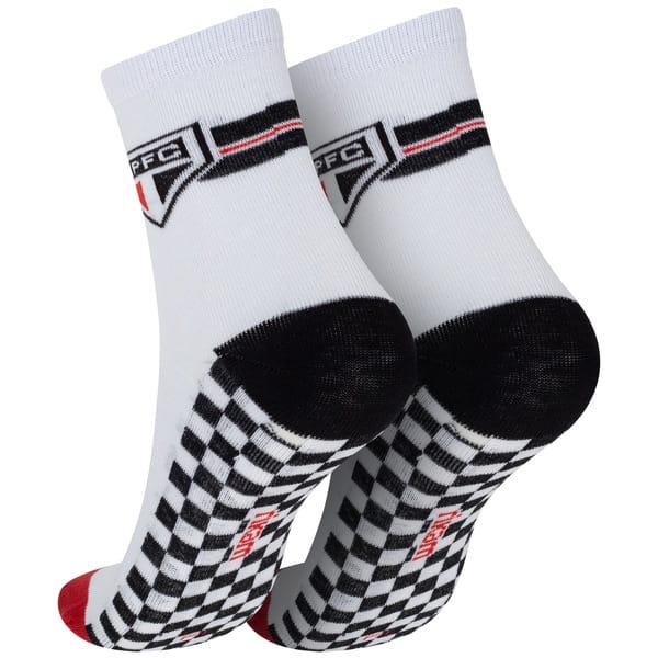 Vista 2 Kit de Meias do São Paulo Rikam Soquete Tamanho 29 ao 33 Rikam BRANCO