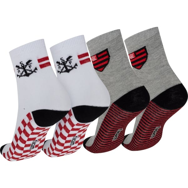 Kit de Meias do Flamengo Rikam Soquete Tamanho 29 ao 33