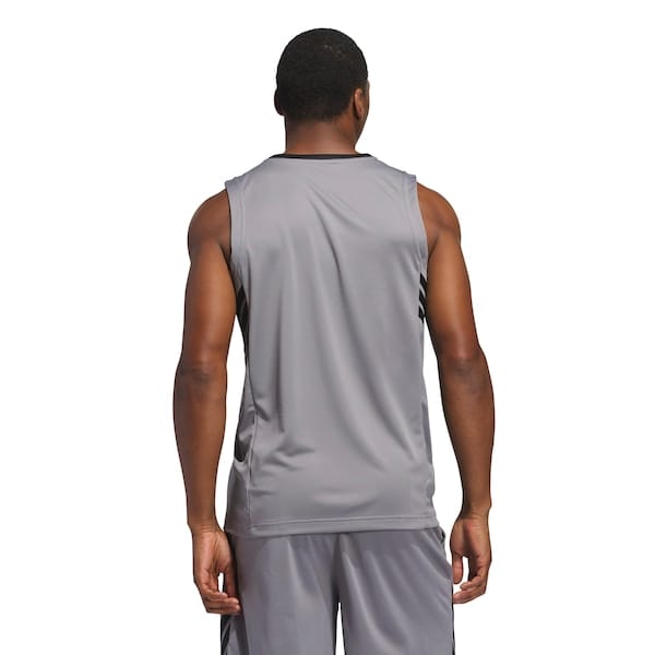 Vista 2 Camiseta Regata Masculina adidas 3 Stripes Adidas CINZA CLA/PRETO