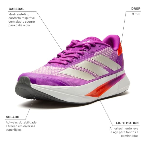 Vista 2 Tênis adidas Duramo SL - Feminino Adidas ROXO/PRATA