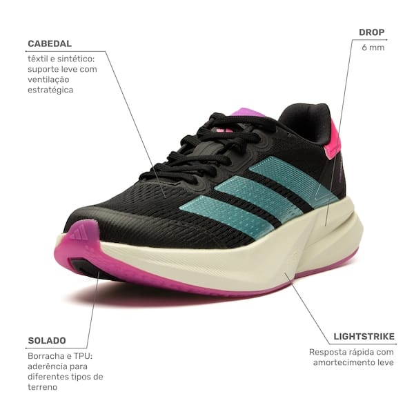 Vista 2 Tênis adidas Duramo Speed 2 Feminino Adidas PRETO/AZUL CLA