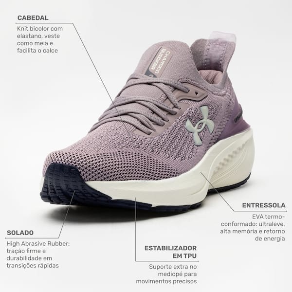 Vista 2 Tênis Under Armour Charged Quicker 2 Masculino Under Armour preto