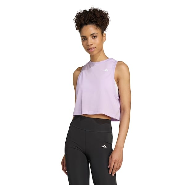 Vista principal Blusa Cropped Regata Feminina adidas Essentials Adidas ROXO CLARO/BRANCO