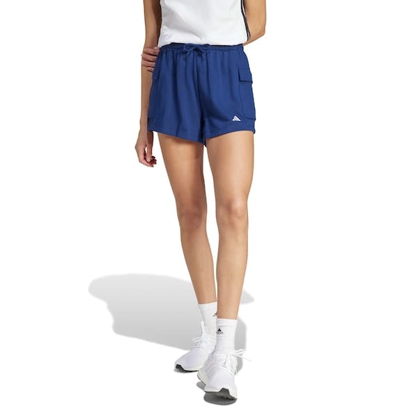 Vista 2 Shorts adidas Essentials Cargo Logo Feminino Adidas AZUL ESC/BRANCO
