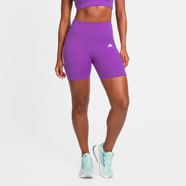 Vista 2 Bermuda Feminina adidas 3 Listras com Bolso Adidas ROXO