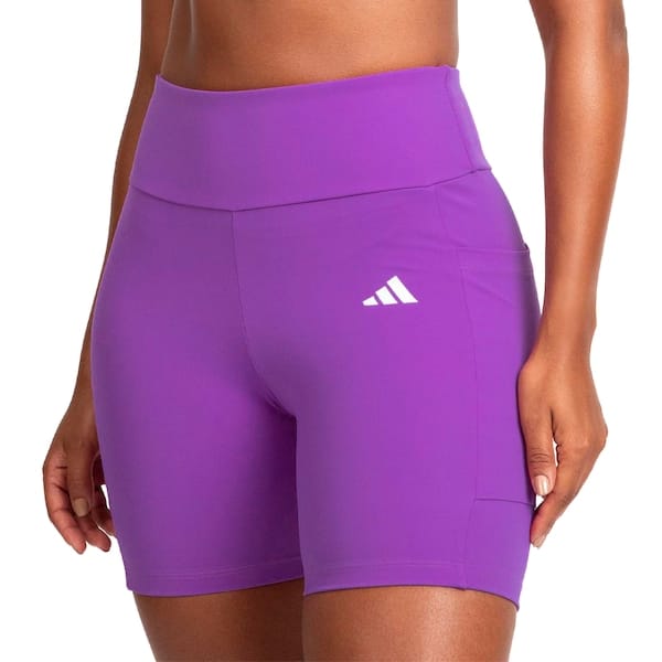 Vista principal Bermuda Feminina adidas 3 Listras com Bolso Adidas ROXO