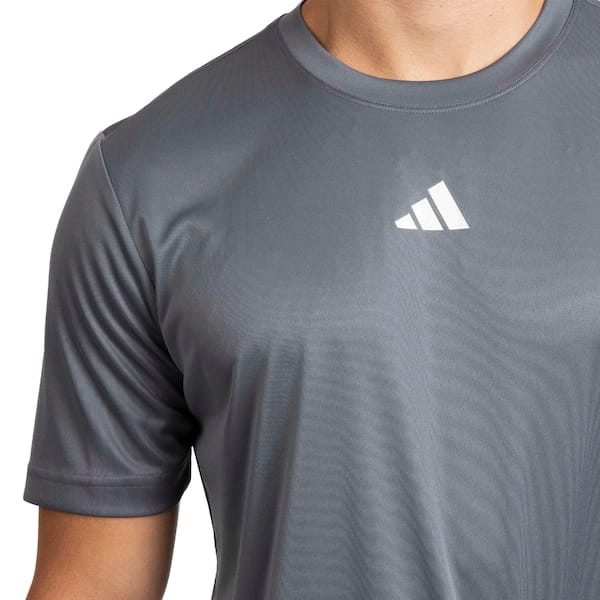 Vista 2 Camiseta Masculina adidas Manga Curta Treino Básica Adidas CINZA ESCURO
