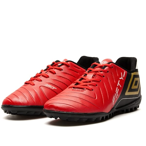 Vista 2 Chuteira Society Adulto Umbro Fifty VI League Umbro VERMELHO/PRETO