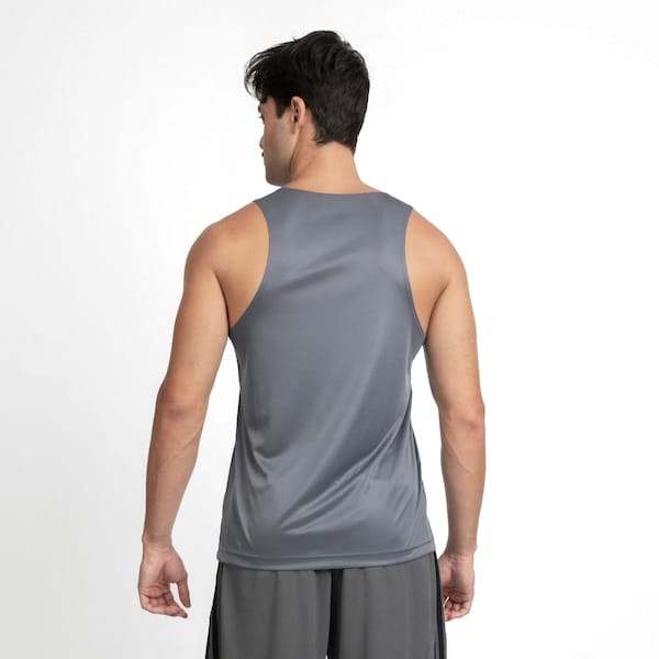 Vista 2 Camiseta Regata Masculina adidas Treino Básica Adidas CINZA ESCURO