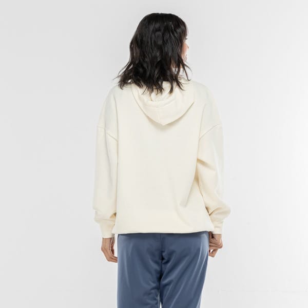 Vista 2 Blusa de Moletom Feminino Mizuno com Capuz Mizuno OFF WHITE