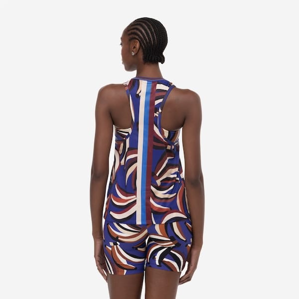 Vista 2 Camiseta Regata Farm Banana Inverno Dry Feminina FARM AZUL ESC/MARROM