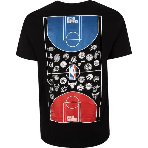 Vista 2 Camiseta Masculina NBA Manga Curta Metal Court NBA PRETO