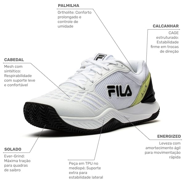 Vista 2 Tênis Fila Axilus 3 CC Masculino Fila BRANCO/PRETO