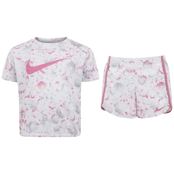 Vista principal Conjunto Infantil Nike Color Block Girls Camiseta + Short Nike ROSA