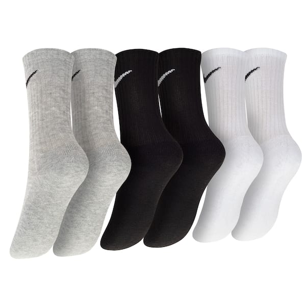 Vista 2 Kit 3 pares de Meias Nike Crew SP25 Cano Médio Infantil Nike BRANCO