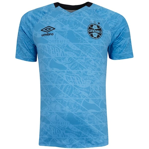 Vista principal Camisa do Grêmio Pré Jogo 25 Torcedor Umbro Masculina Umbro AZUL/PRETO