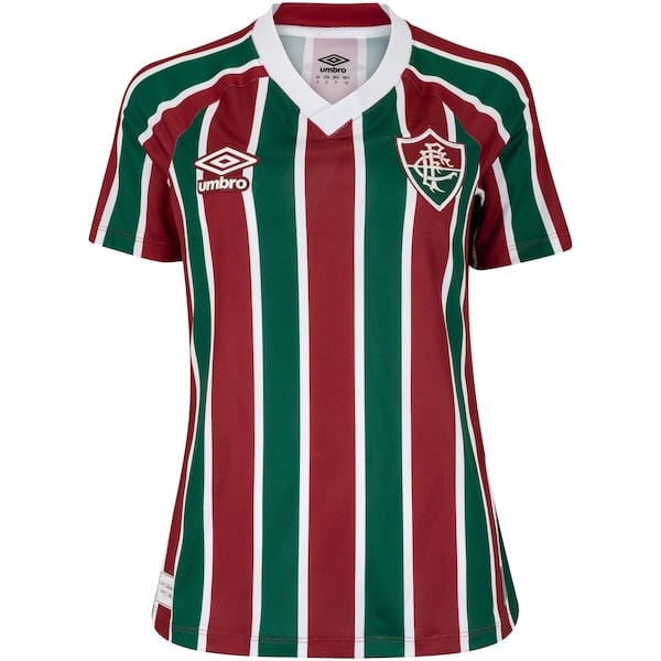 Vista principal Camisa do Fluminense I 25 Umbro Feminina Torcedora Umbro VERDE/VINHO