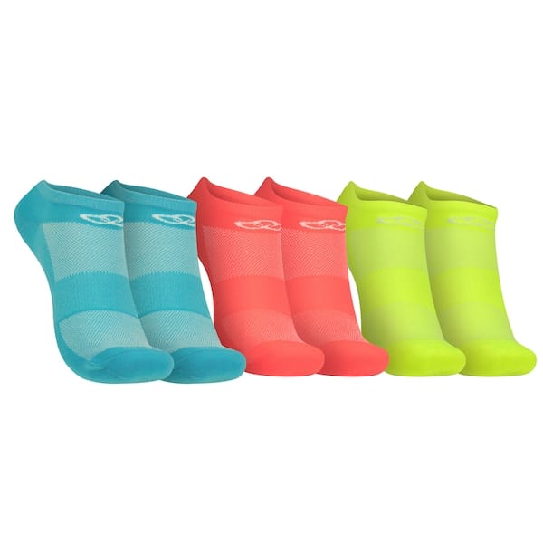 Kit de Meia Para Corrida Olympikus Invisível Tripack Neon 3 pares Adulto