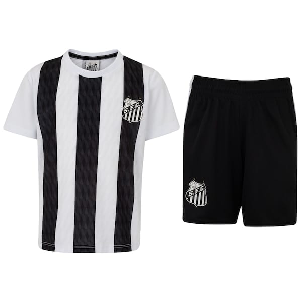 Kit de Uniforme do Santos Infantil Braziline Mini Craque Camiseta + Calção