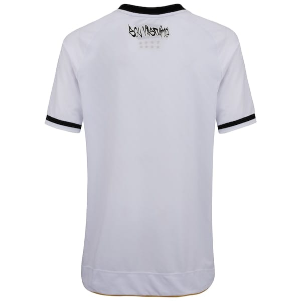 Vista 2 Camisa do Vasco da Gama II 25 Jogador Juvenil Kappa BRANCO/PRETO