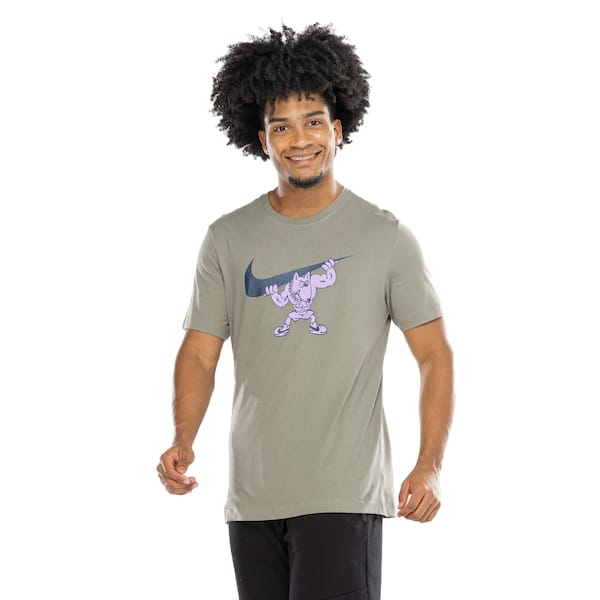 Vista principal Camiseta Nike Gym Culture Masculina. Nike CINZA