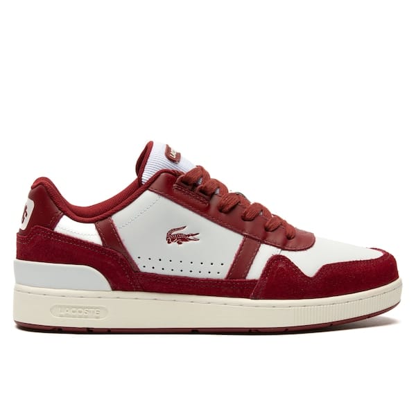 Vista principal Tênis Lacoste T-Clip Masculino Lacoste BRANCO/VERMELHO