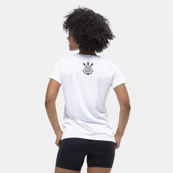 Vista 2 Camisa do Corinthians Coimbra Fitness Feminina Coimbra BRANCO
