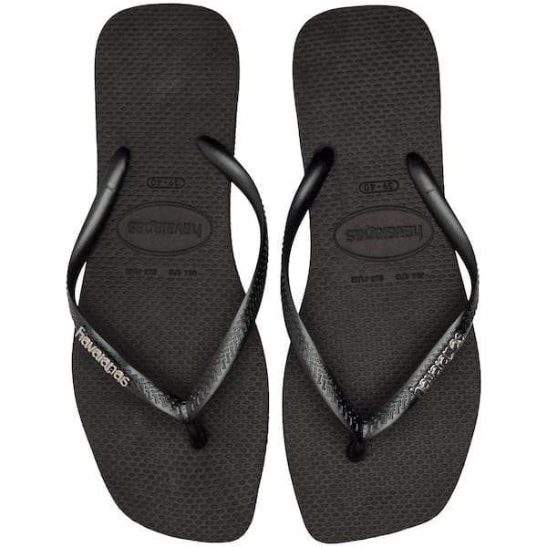 Vista principal Chinelo Havaianas Slim Square Logo Metallic Adulto Havaianas PRETO/PRATA
